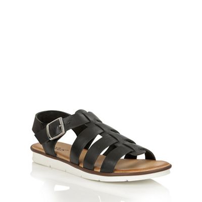 Black leather 'Dotterine-UK' open toe sandals
